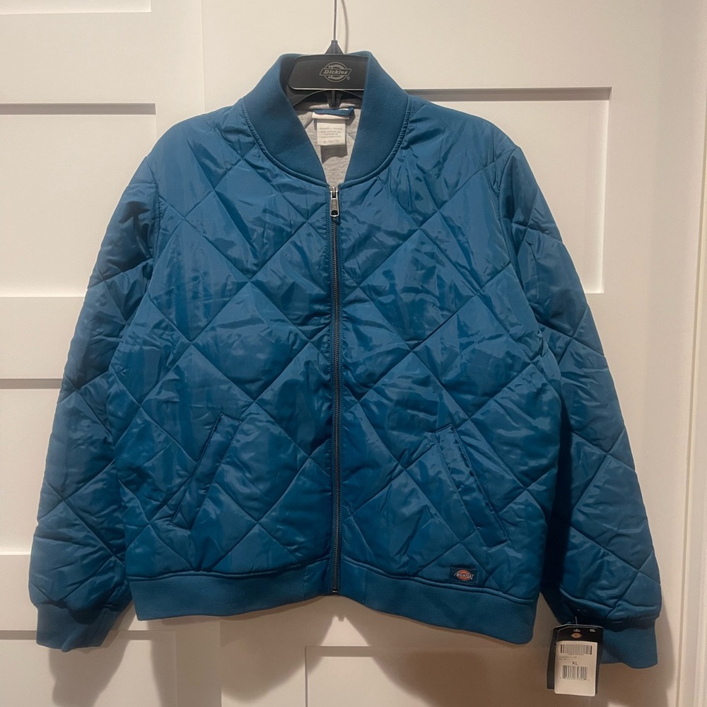 Dickies Women's Quilted Bomber Jacket, Deep Sky, XL New w/Tags